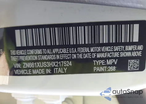 2017 Maserati Levante from USA, damaged, VIN ZN661XUS3HX217524